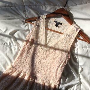 Pale pink lace dress